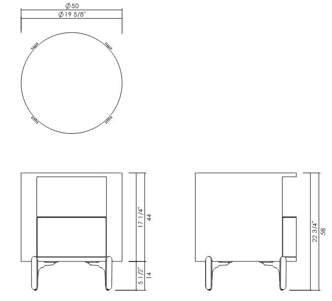MESITA DE NOCHE CON UN CAJÓN Y UN NICHO NOLA