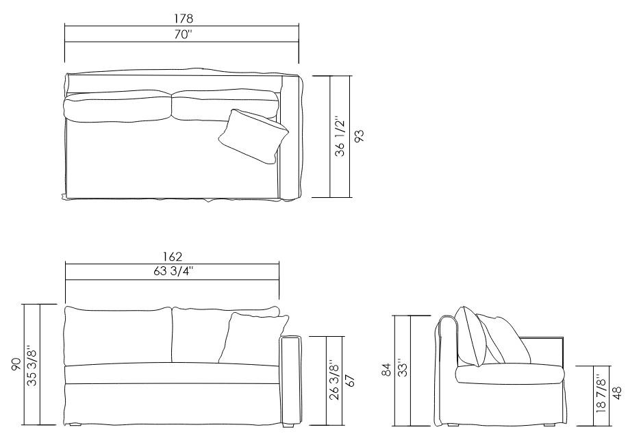 MODULO DIR/IZQ 178 CM PARKA