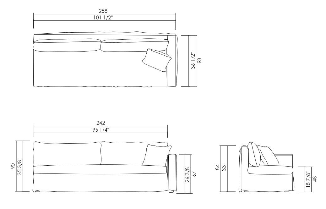 MODULO DIR/IZQ 258 CM PARKA