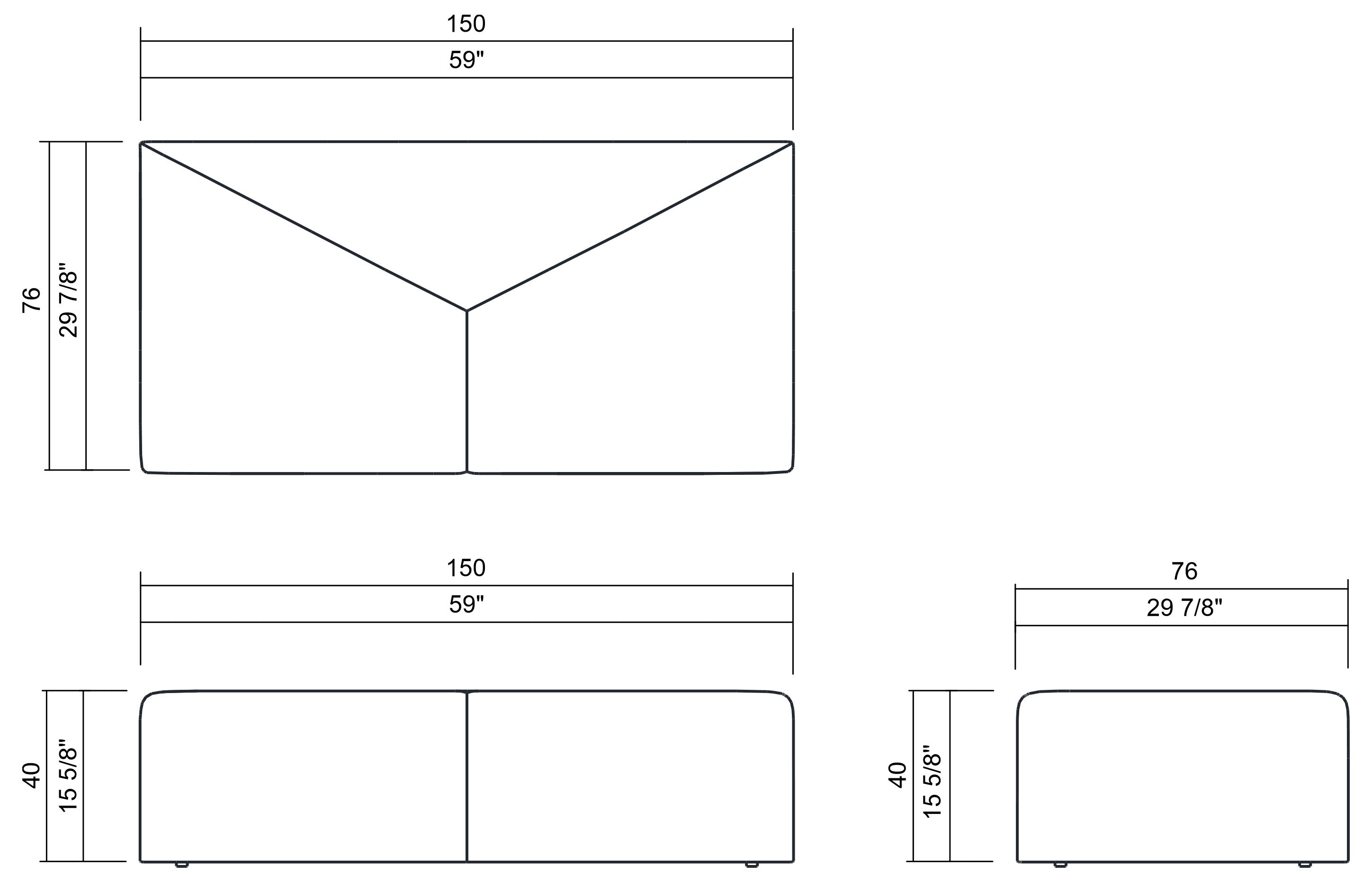 ASSENTO RETANGULAR 150 CM ATOL