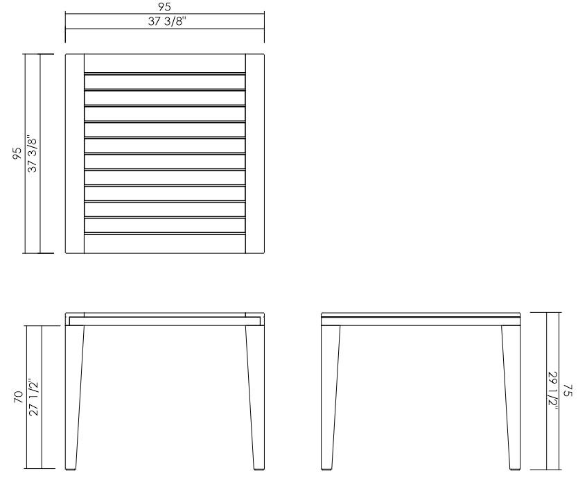 MESA JANTAR 95X95 CM MYKONOS