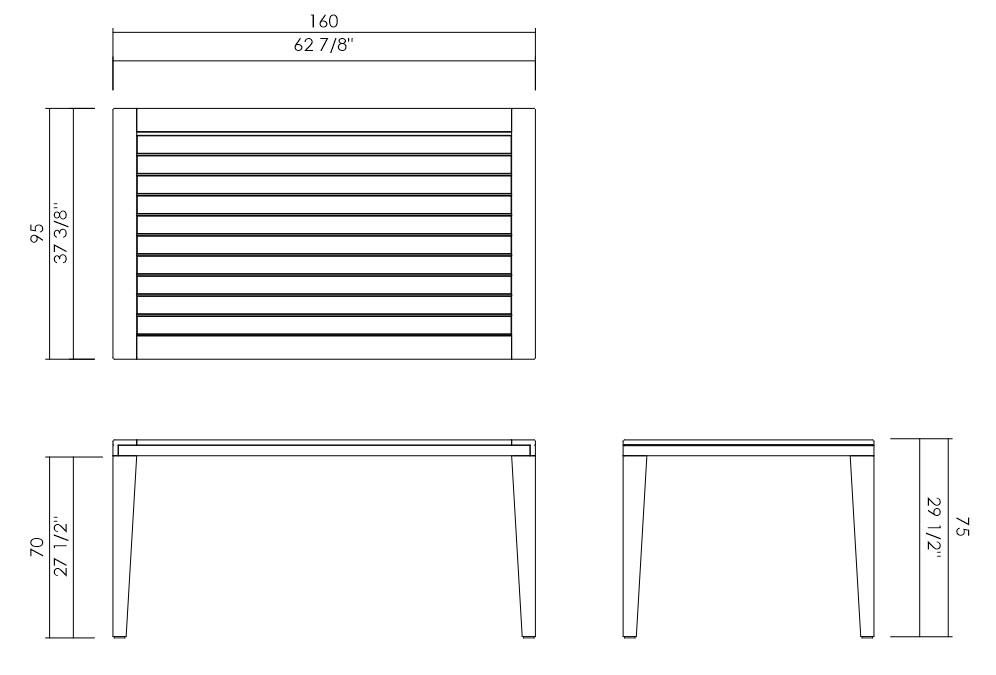 MESA JANTAR 160X95 CM MYKONOS