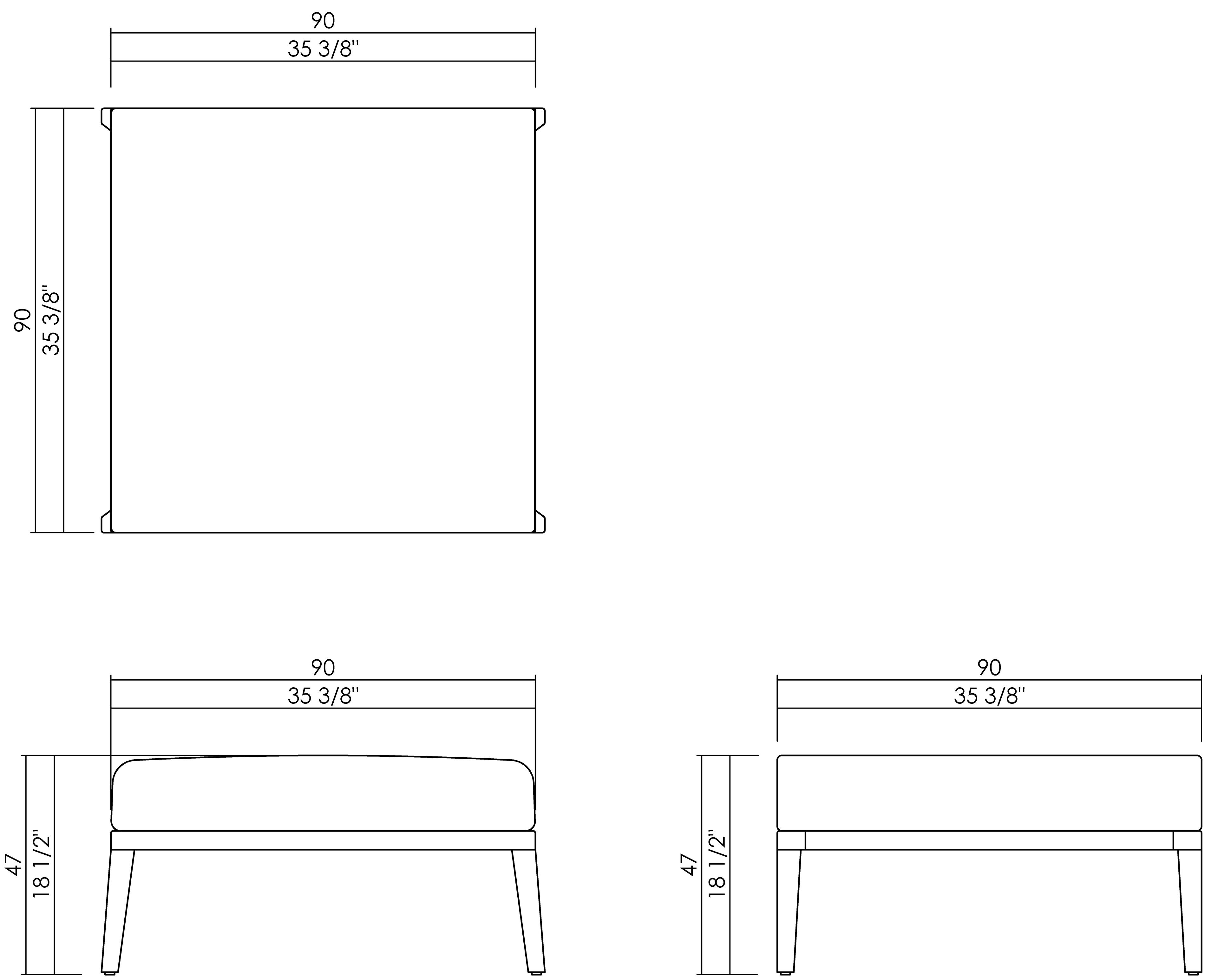 PUFF 90X90 CM MYKONOS
