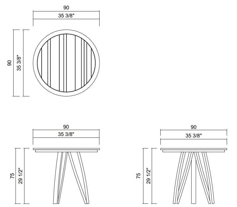 MESA COMEDOR D90 CM NORONHA