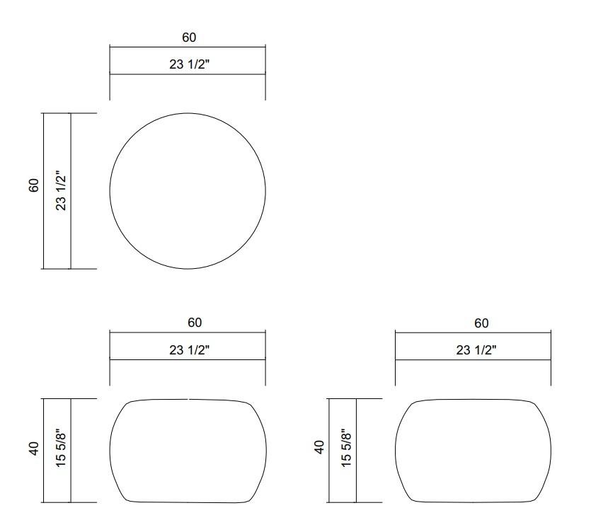 OTOMANA 60 CM GRADIENTE